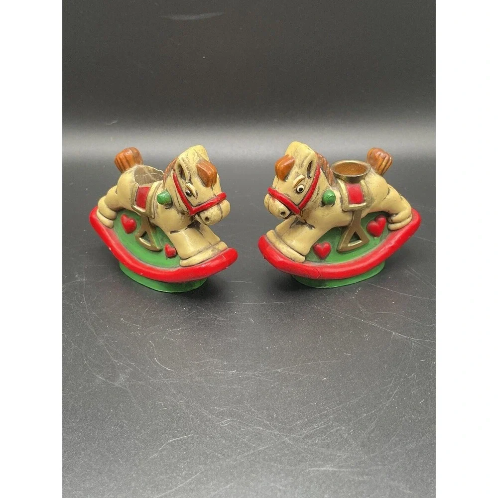 Rocking Horse Candles by Holiday Memories Collector Ornament Vintage